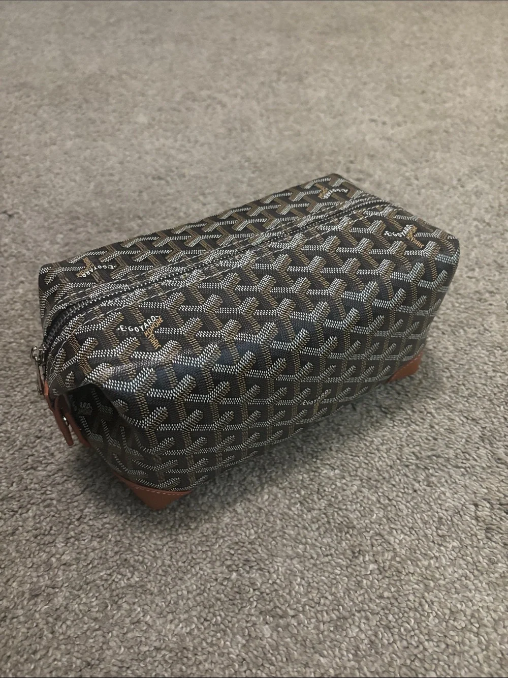 Black & Brown Goyard Toiletry Bag